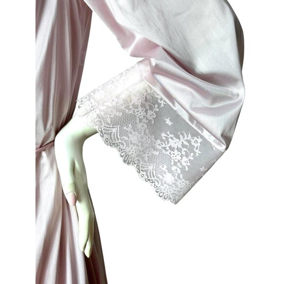 1970s vintage Vanity Fair peignoir in mauve pink Size 36 - Picture 6 of 10